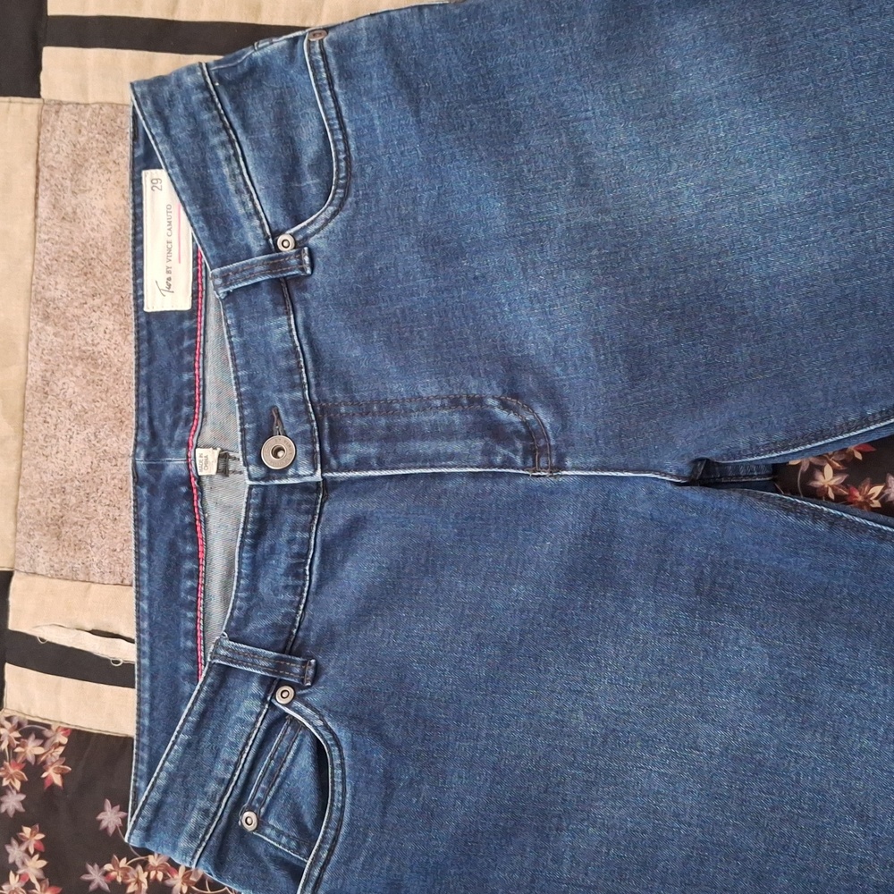 Vince Camuto Authentic Premium Cuffed Ankle Jeans Dark Blue Size 29